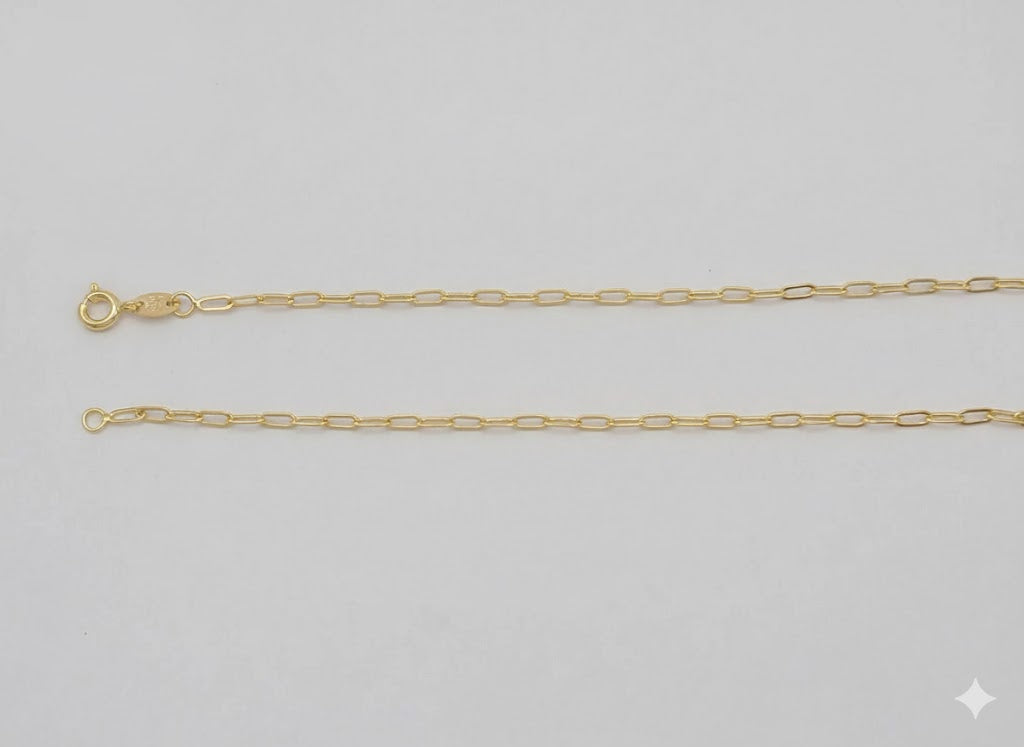 (1-1839) Cadenas laminadas en oro - Eslabón de clip redondo de 2,5 mm - BGF