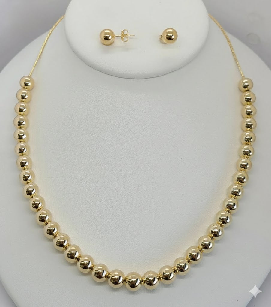 (1-6115) Laminado dorado - Juego de eslabones de bolas - BGF