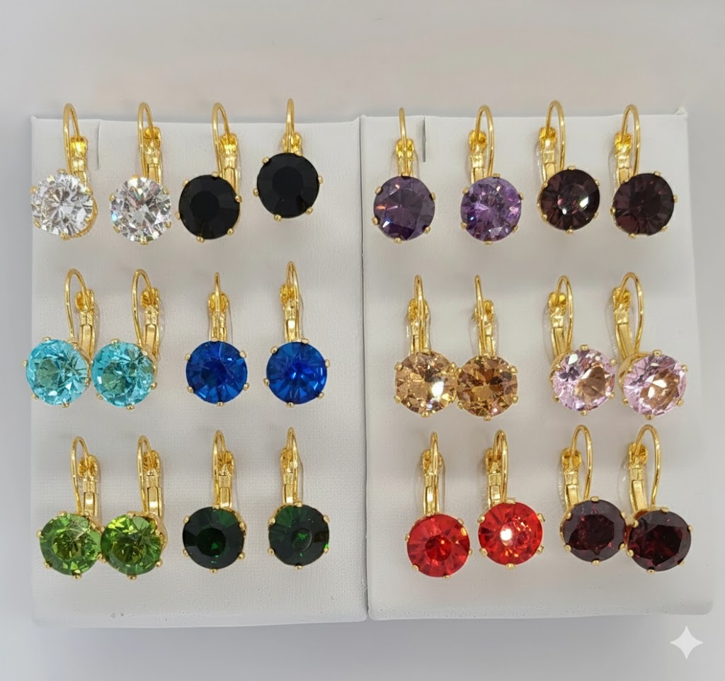 (1-1163) Pendientes Multicolor Laminados en Oro - BGO