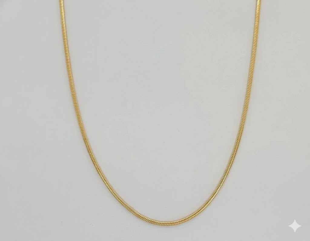 (1-1515) Cadena de eslabones planos de serpiente de 1,6 mm laminada en oro - BGF