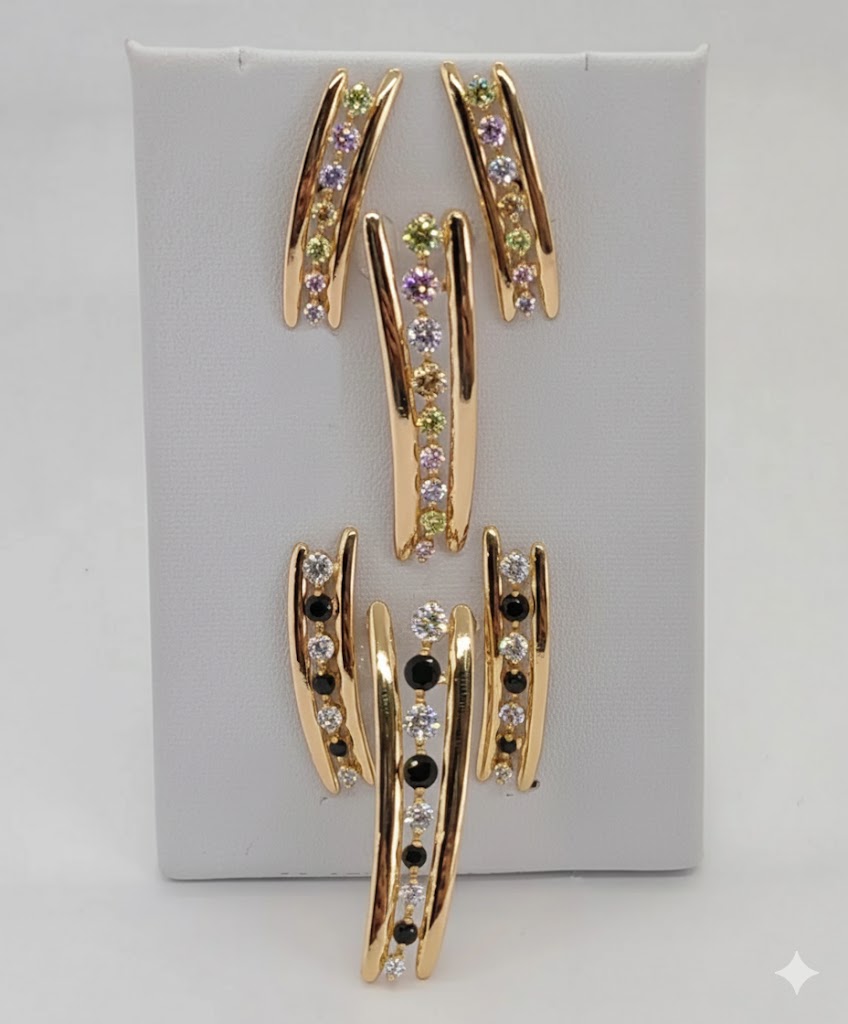 (1-6362) Laminado de oro - Juego de circón - BGO