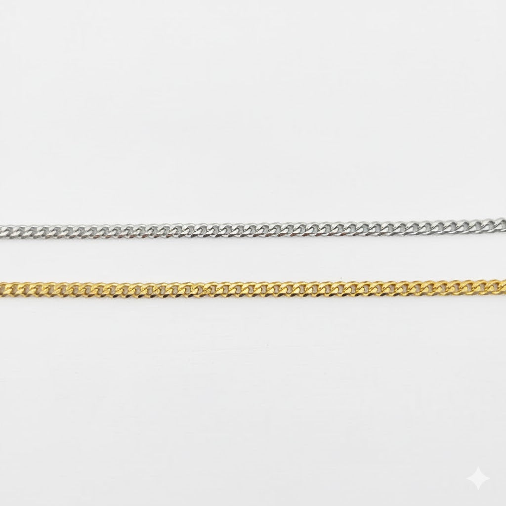 (4-4253) Pulsera de eslabones curvos de acero inoxidable de 2,8 mm