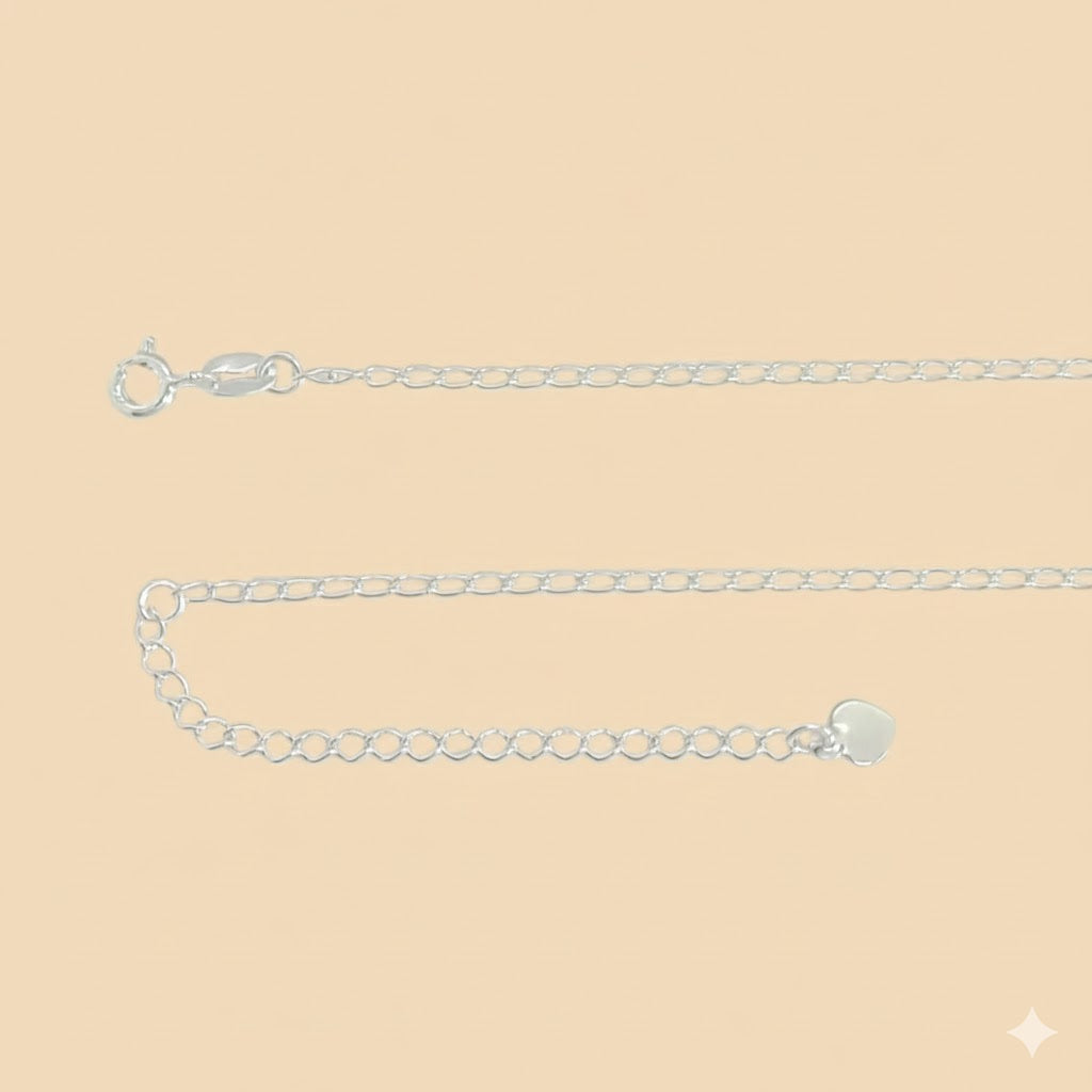 (2-66073) Collar con dijes para niños de plata de ley 925 de 1,5 mm -