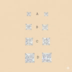 (2-3075-1) Pendientes de plata de ley 925 con circonitas cuadradas.