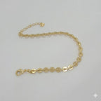 (1-0494-1) Pulsera de eslabones circulares de 5,5 mm laminados en oro - BGF