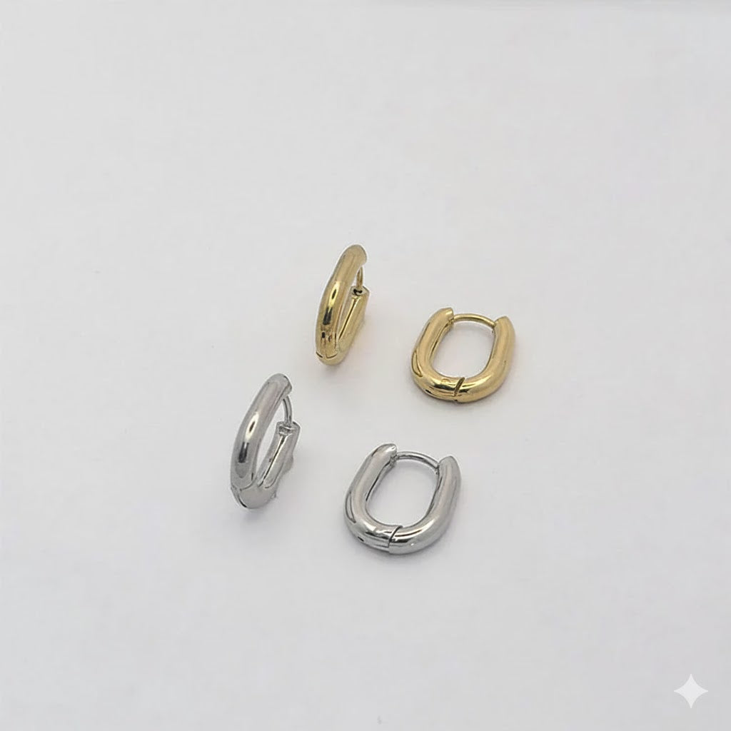 (4-2112) Stainless Steel - Plain Square Hoops.