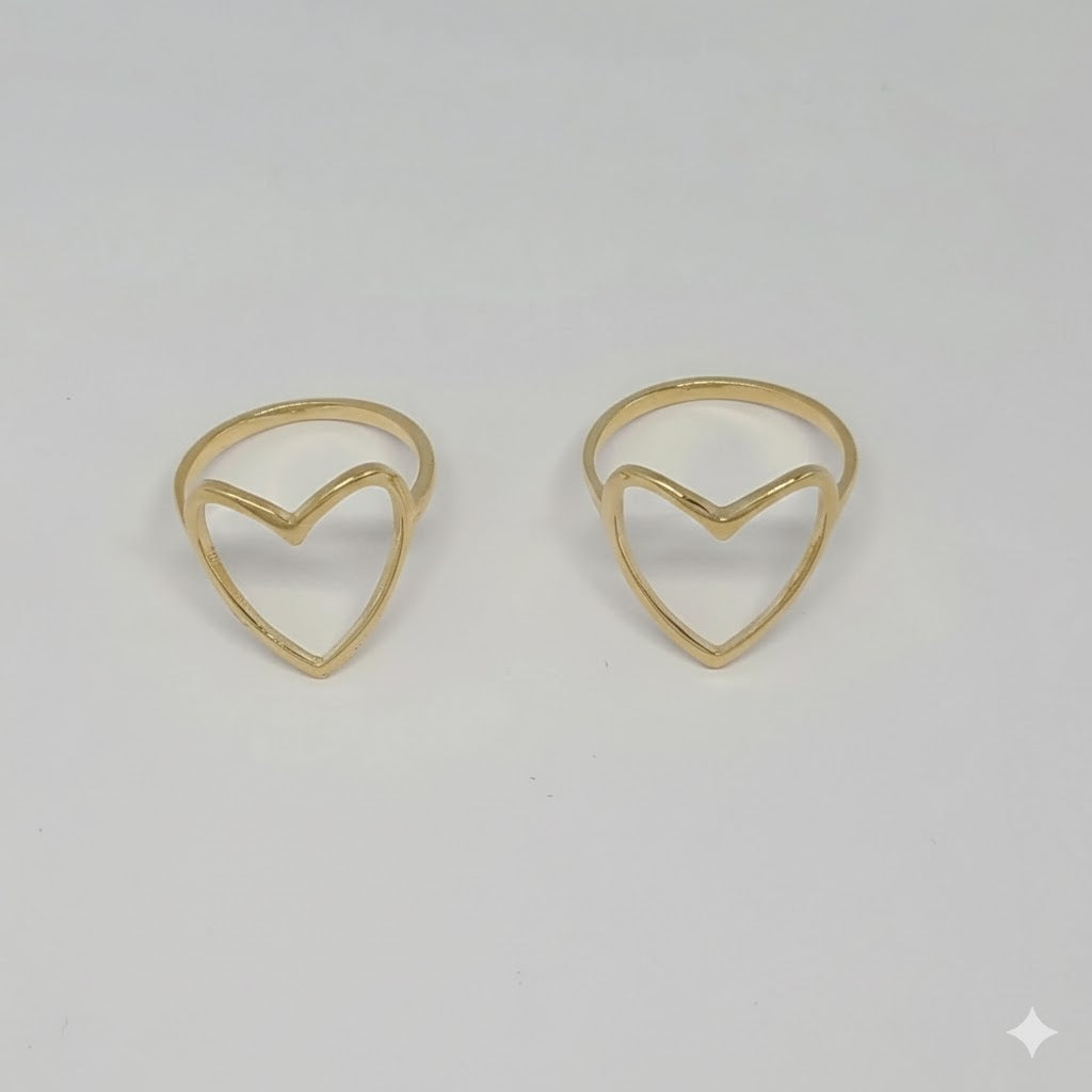 (1-3013-1) Anillo de corazón laminado en oro - BGF