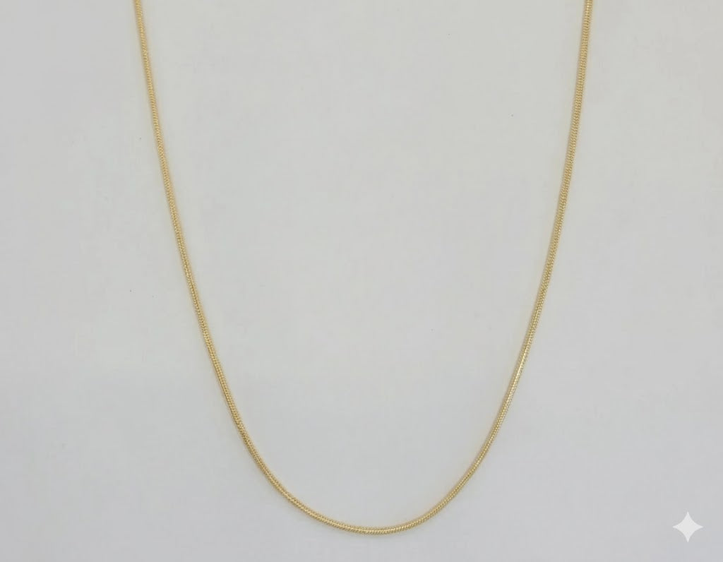 (1-1534) Cadena de eslabones de serpiente laminada en oro de 1 mm - BGF