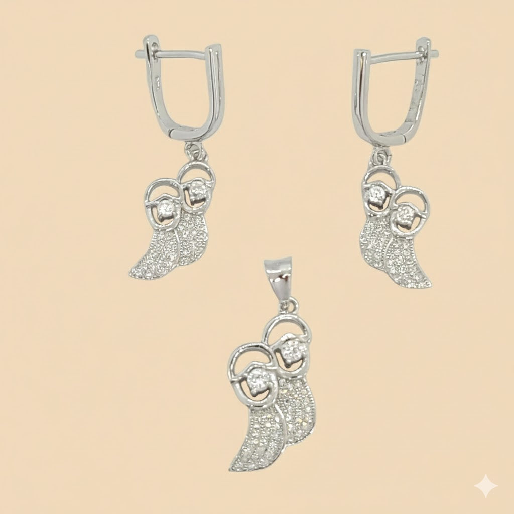 (2-6369) Conjunto Plata Ley 925 - Circonitas.