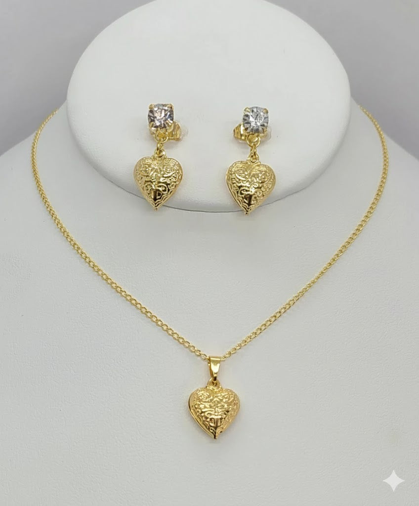 (1-6402) Laminado dorado - Conjunto de corazones - BGO