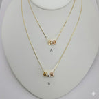 (1-6309) Laminado de oro - Collar de tres tonos - BGF