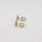 (4-2141) Stainless Steel - Zircon Hoops.