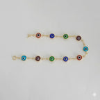 (1-0680) Laminado de oro - Pulsera de ojo malvado de 7 mm - 7,5" - BGF