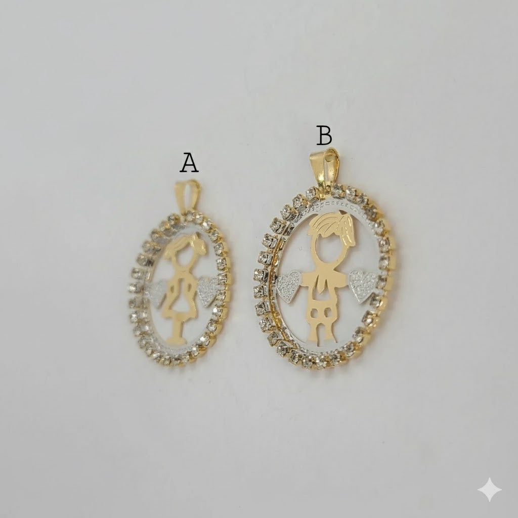 (1-2466) Laminado dorado - Colgantes para niños - BGF