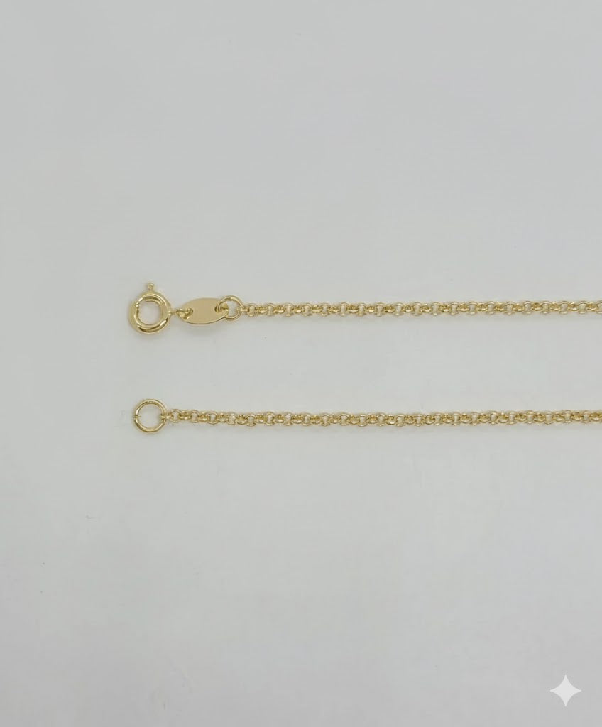 (1-6104-1) Collar con dijes para niños de eslabones Rolo laminados en oro - BGF