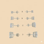 (2-3075) 925 Sterling Silver - Round Zircon Stud Earrings.