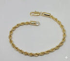 (1-0445) Pulsera de cuerda de 4 mm laminada en oro - BGF