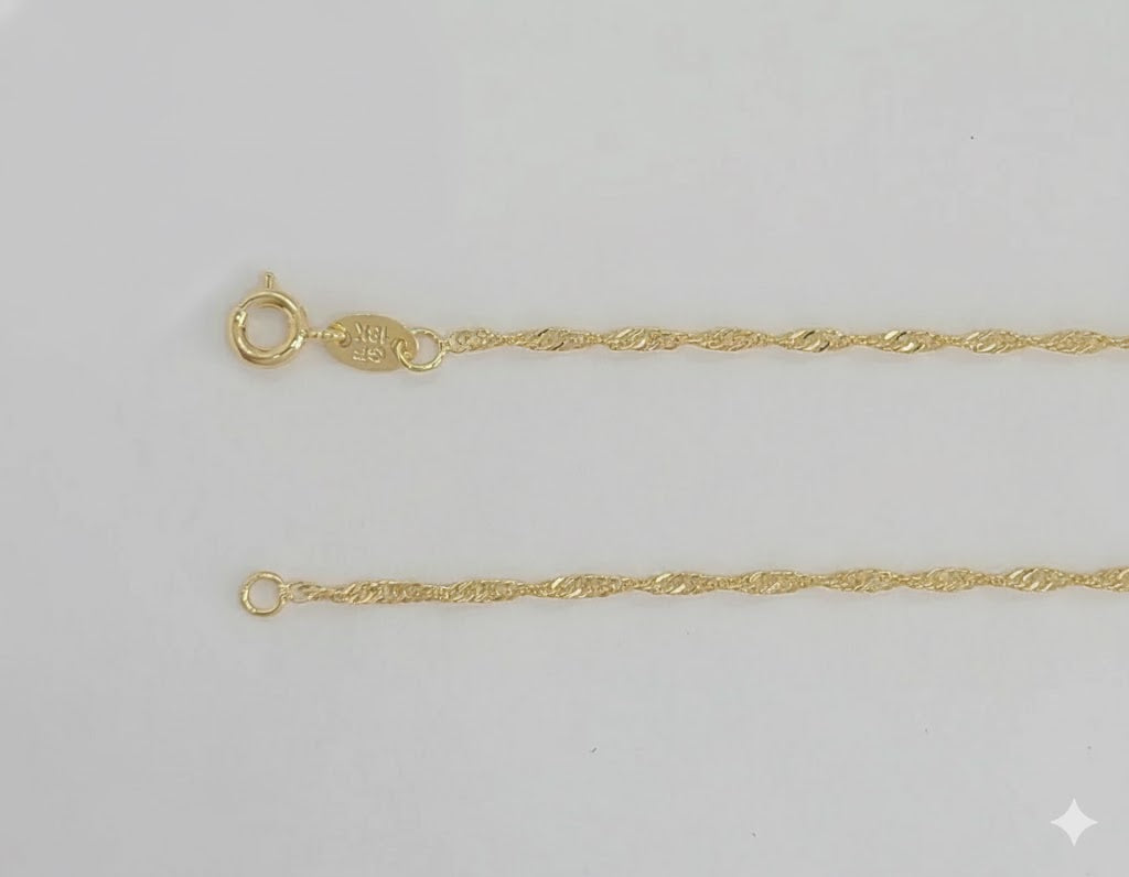 (1-1716) Cadena de eslabones Singapur laminada en oro de 1,7 mm - BGF