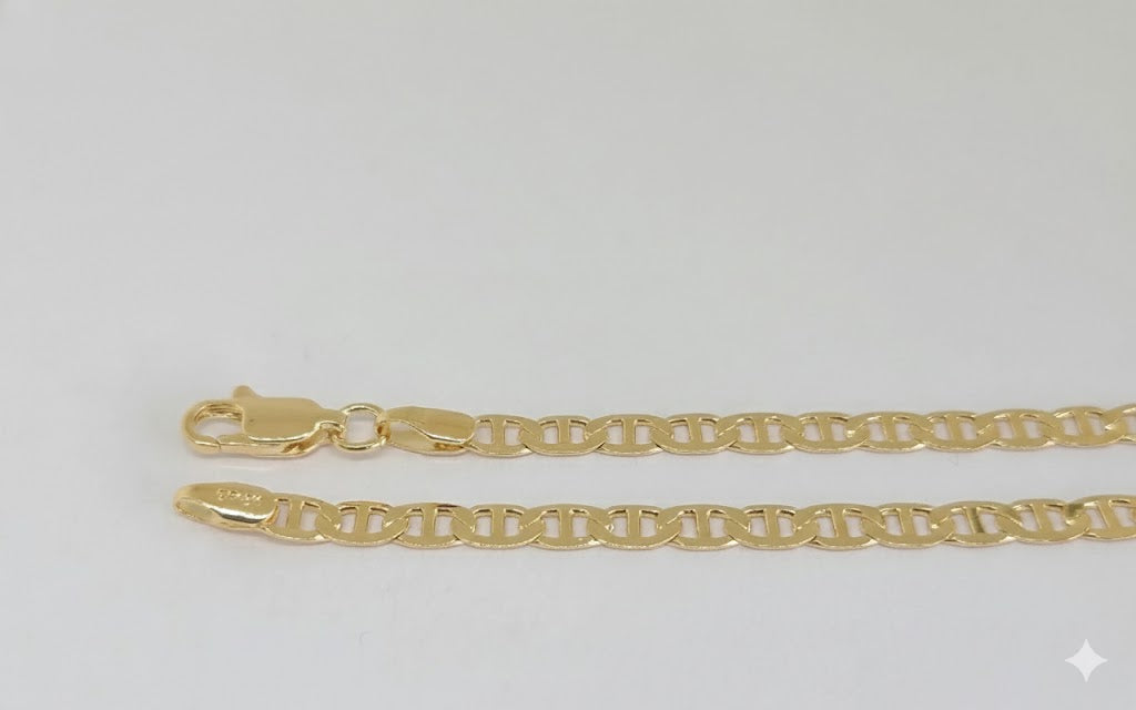 (1-0421) Pulsera Marinera de 4 mm laminada en oro - BGF