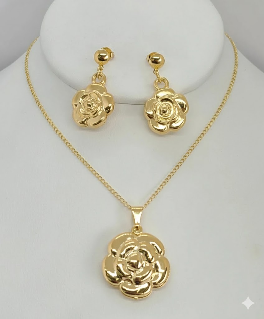 (1-6083) Laminado Dorado - Juego de Flores - BGO