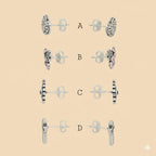 (2-3126) 925 Sterling Silver - Stud Earrings.