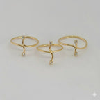 (1-3069-1) Gold Laminate - Zircon Adjustable Ring - BGF