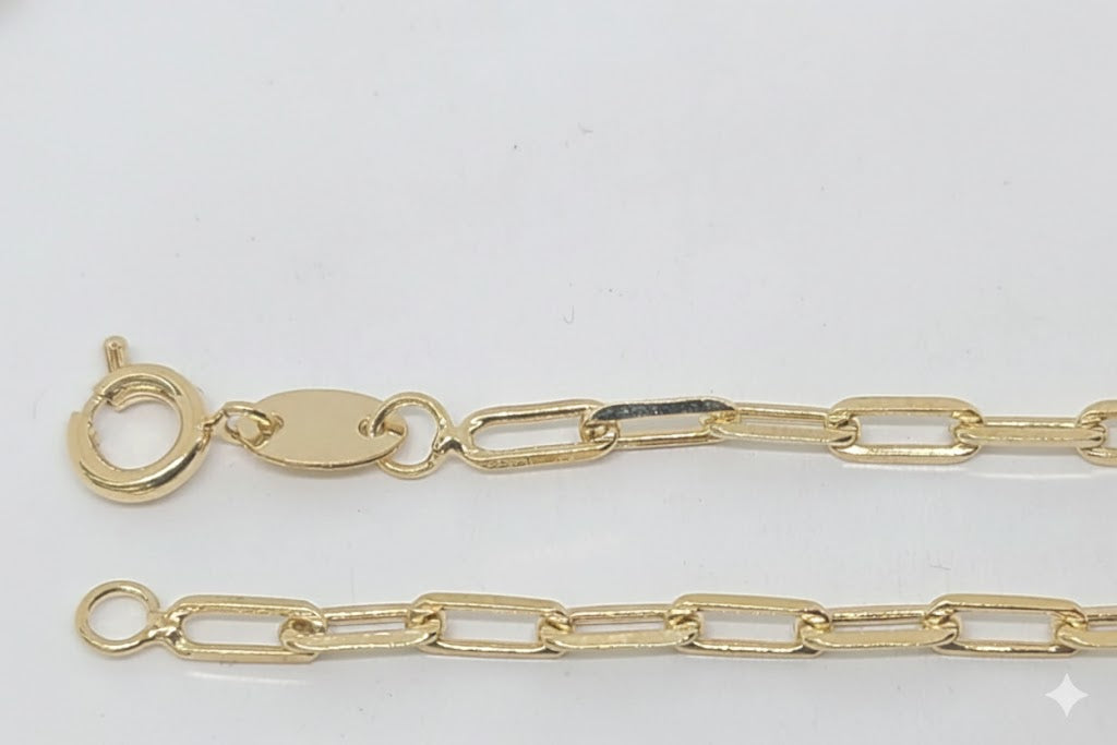 (1-0411-1) Pulsera de clip de papel de 2 mm laminada en oro - BGF