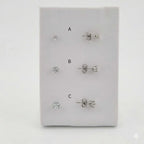 (4-2189) Stainless Steel - Round Zircon Stud Earrings.