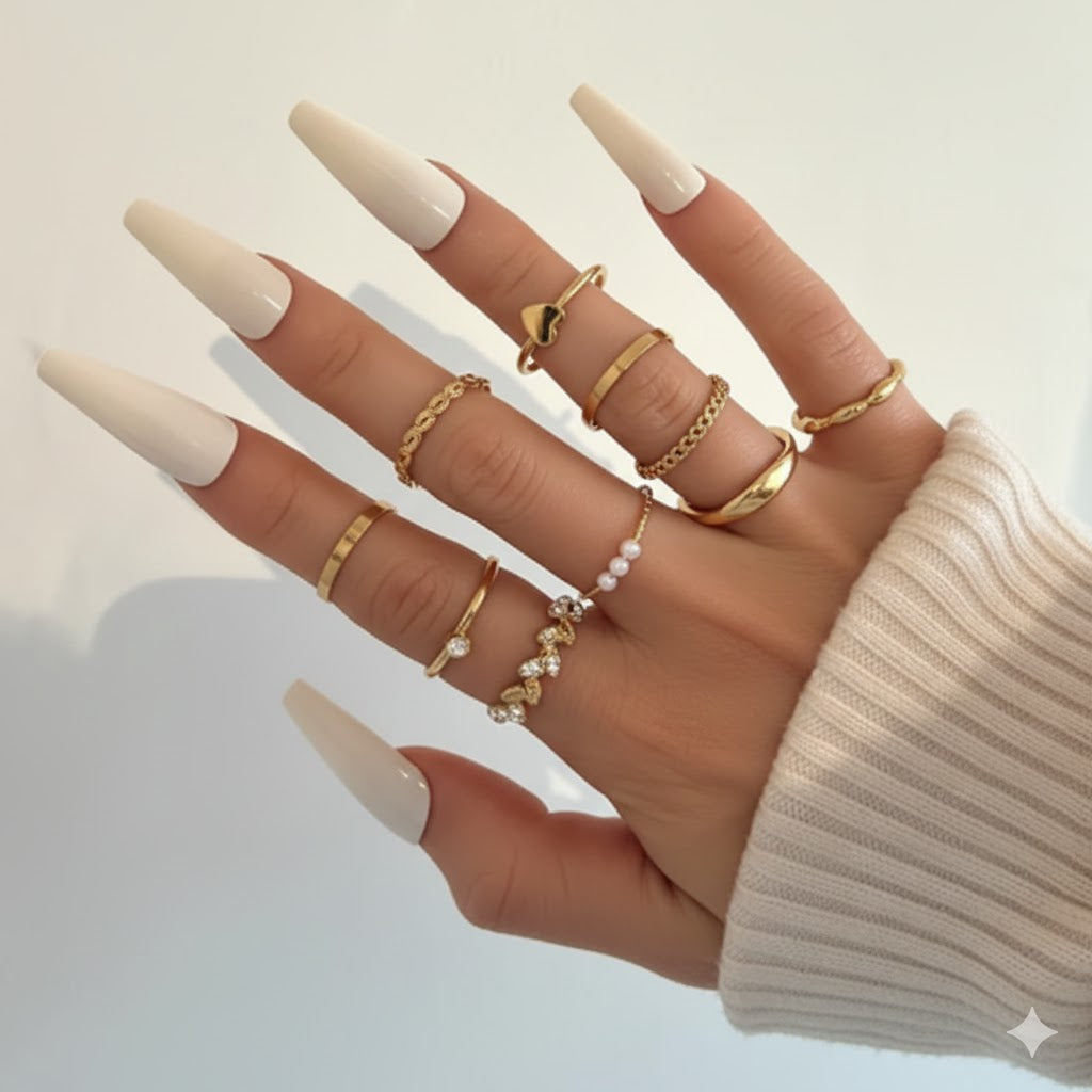 60 Pcs Gold Stackable Rings for Women, Knuckle Rings Chunky Gold Ring Set Dainty Stacking Cute Rings, Multiple Sizes Cute Jewelry Set Gift