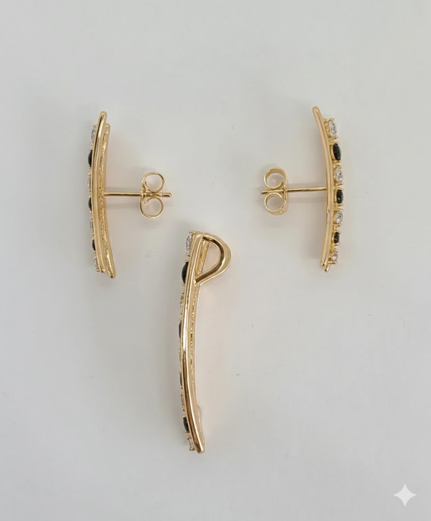 (1-6362) Laminado de oro - Juego de circón - BGO