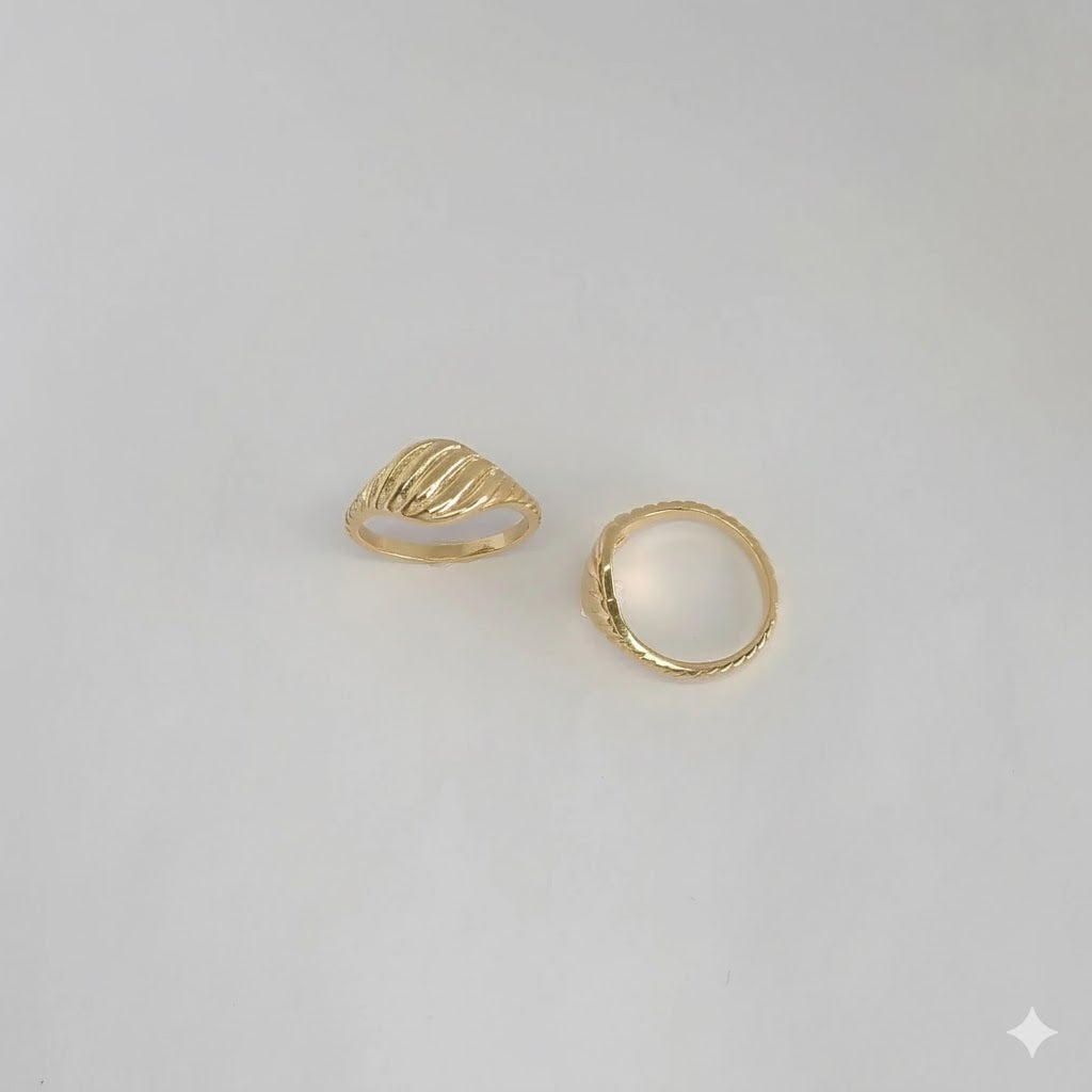 (1-3005-3) Laminado dorado - Anillo de croissant - BGF