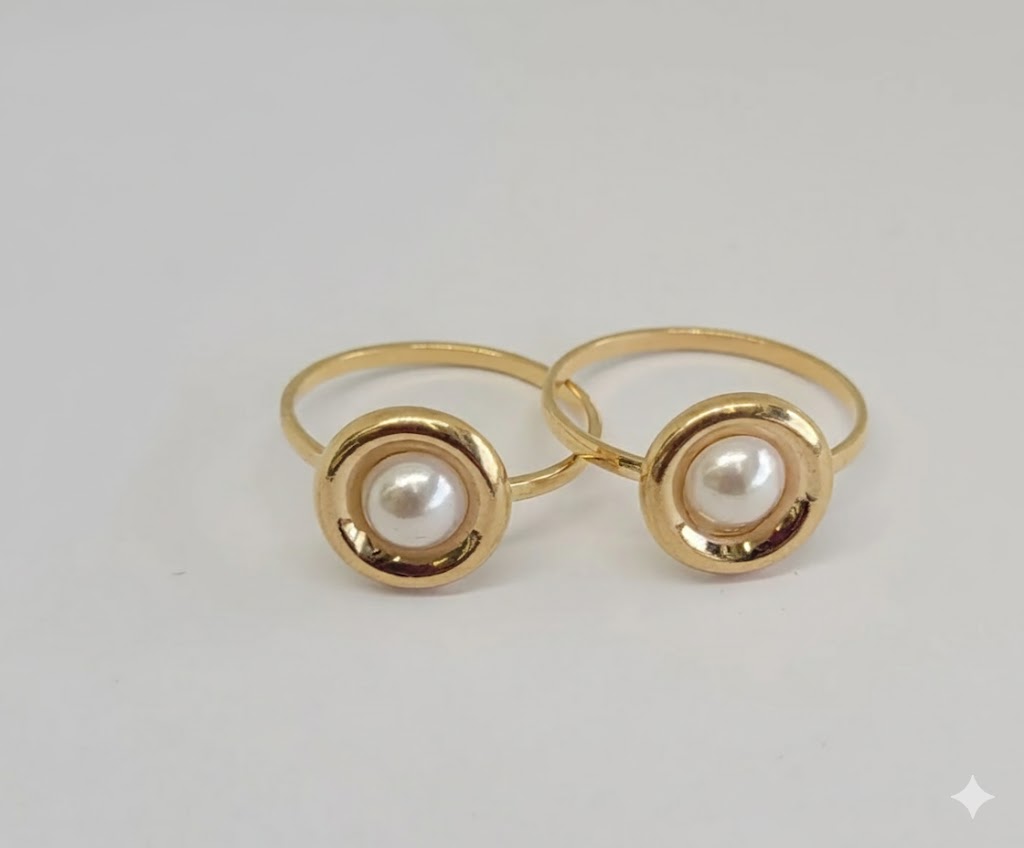 (1-3003) Anillo de perla laminado en oro - BGO