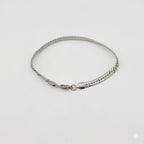 (4-4040) Pulsera de eslabones planos de acero inoxidable de 5 mm y 8,5"