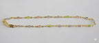 (1-0121) Tobilleras con eslabones de piedras multicolores laminadas en oro de 3 mm - 10" - BGF