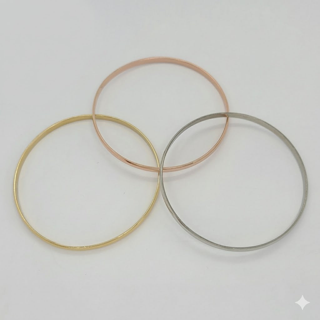 (4-5011) Stainless Steel - 4mm Plain Bangle.