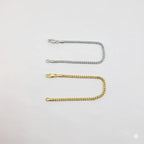 (4-4253) Pulsera de eslabones curvos de acero inoxidable de 2,8 mm