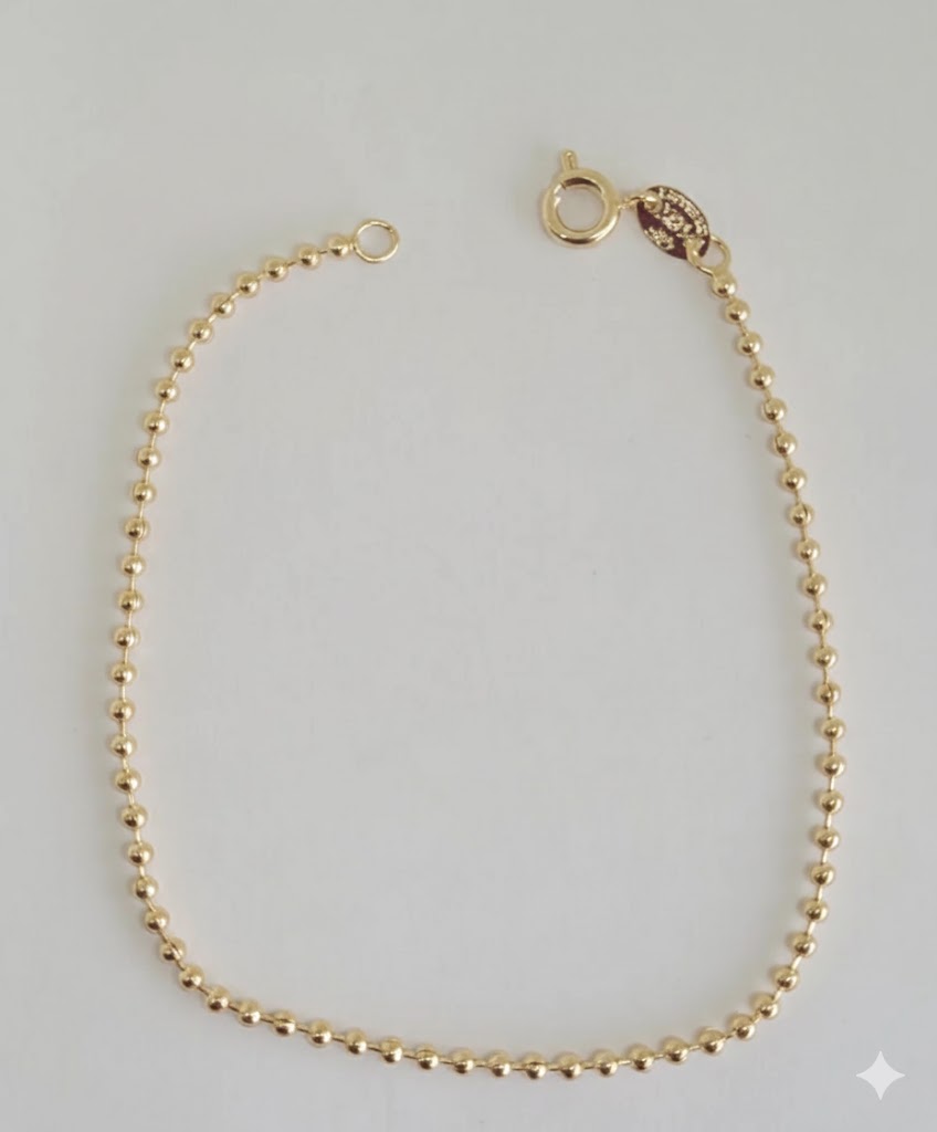 (1-0704) Pulsera de eslabones de bolas de 2 mm laminada en oro - BGF