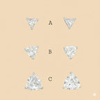 (2-3028) Pendientes de plata de ley 925 con circonitas triangulares.