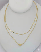 (1-6453) Collar de capas de corazón laminado en oro - BGF