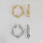 (4-2212) Stainless Steel - Twisted Hoops.