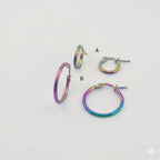 (4-2203) Stainless Steel - Rainbow Anodized Hoops.