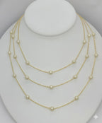 (1-6223) Collar de perlas laminadas en oro - BGF