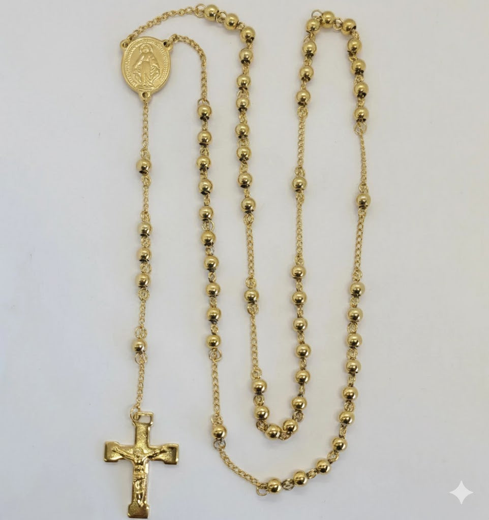 (4-6008) Collar Rosario de Acero Inoxidable - 5mm - 26".