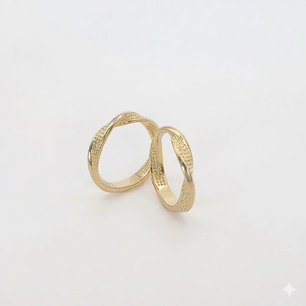 (1-3008-3) Laminado de oro - Anillo trenzado - BGF