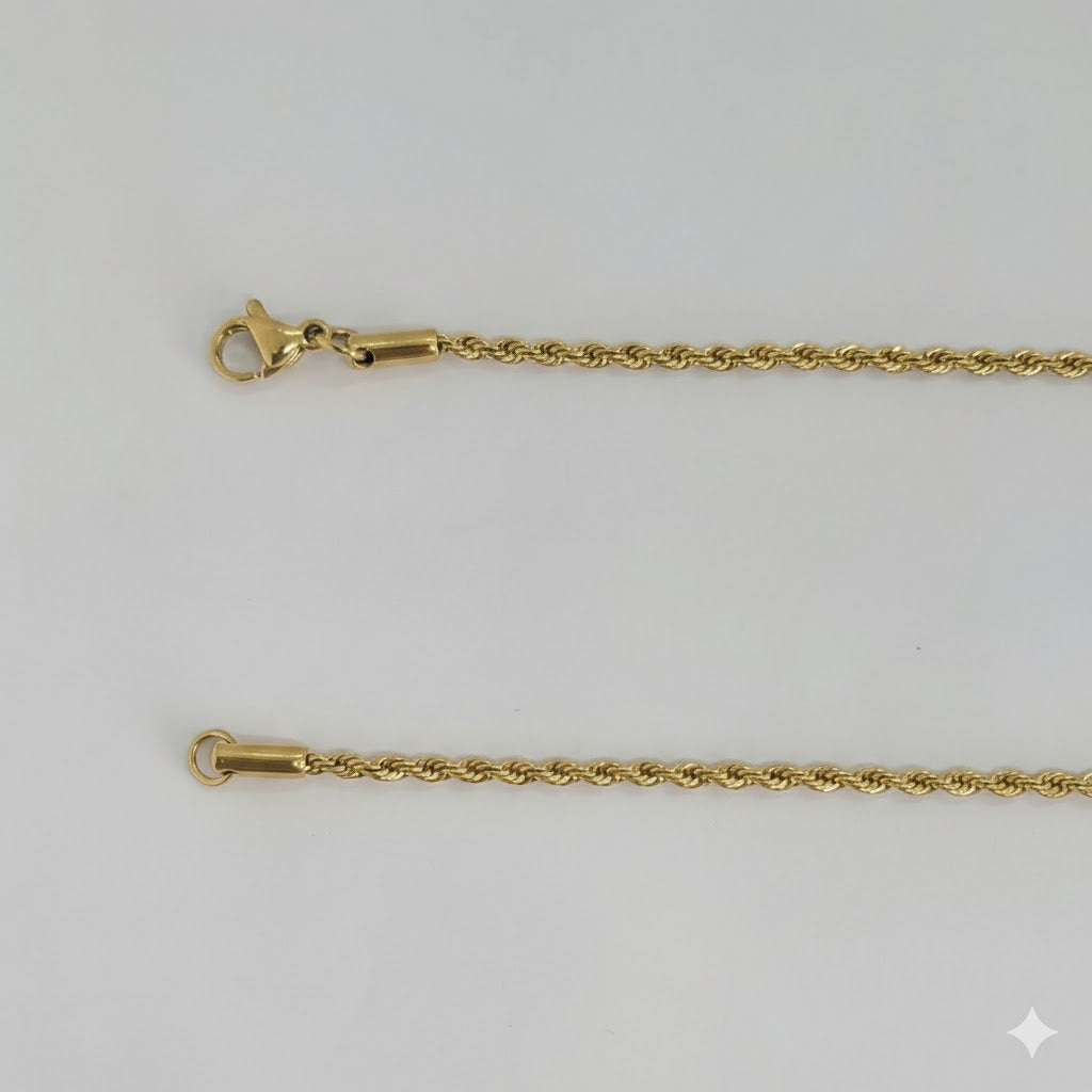 (4-3208) Stainless Steel - 2mm Rope Link Chain.