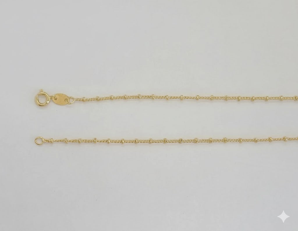 (1-1582) Cadena de bolas de eslabones curvos de 2 mm laminada en oro - BGF