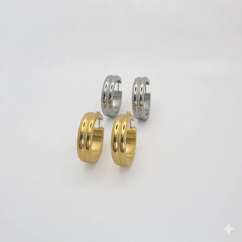 (4-2123) Stainless Steel -Chunky Hoops.