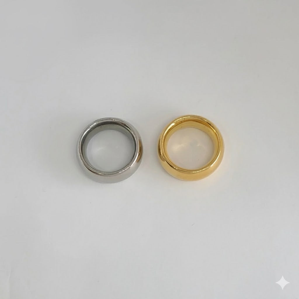 (4-0009) Stainless Steel - Classic Chunky Band Ring.