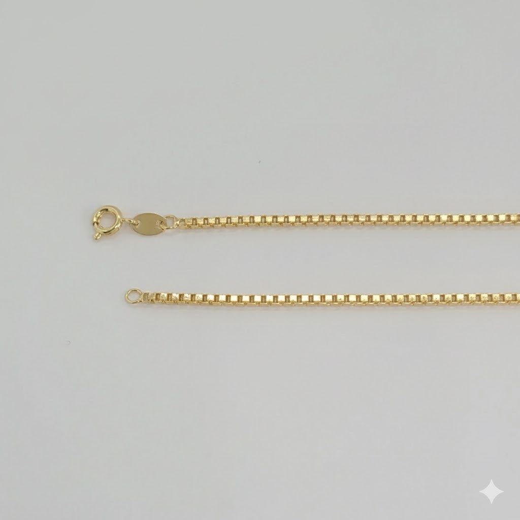 (1-1506) Cadena de eslabones de caja de 2 mm laminada en oro - BGF
