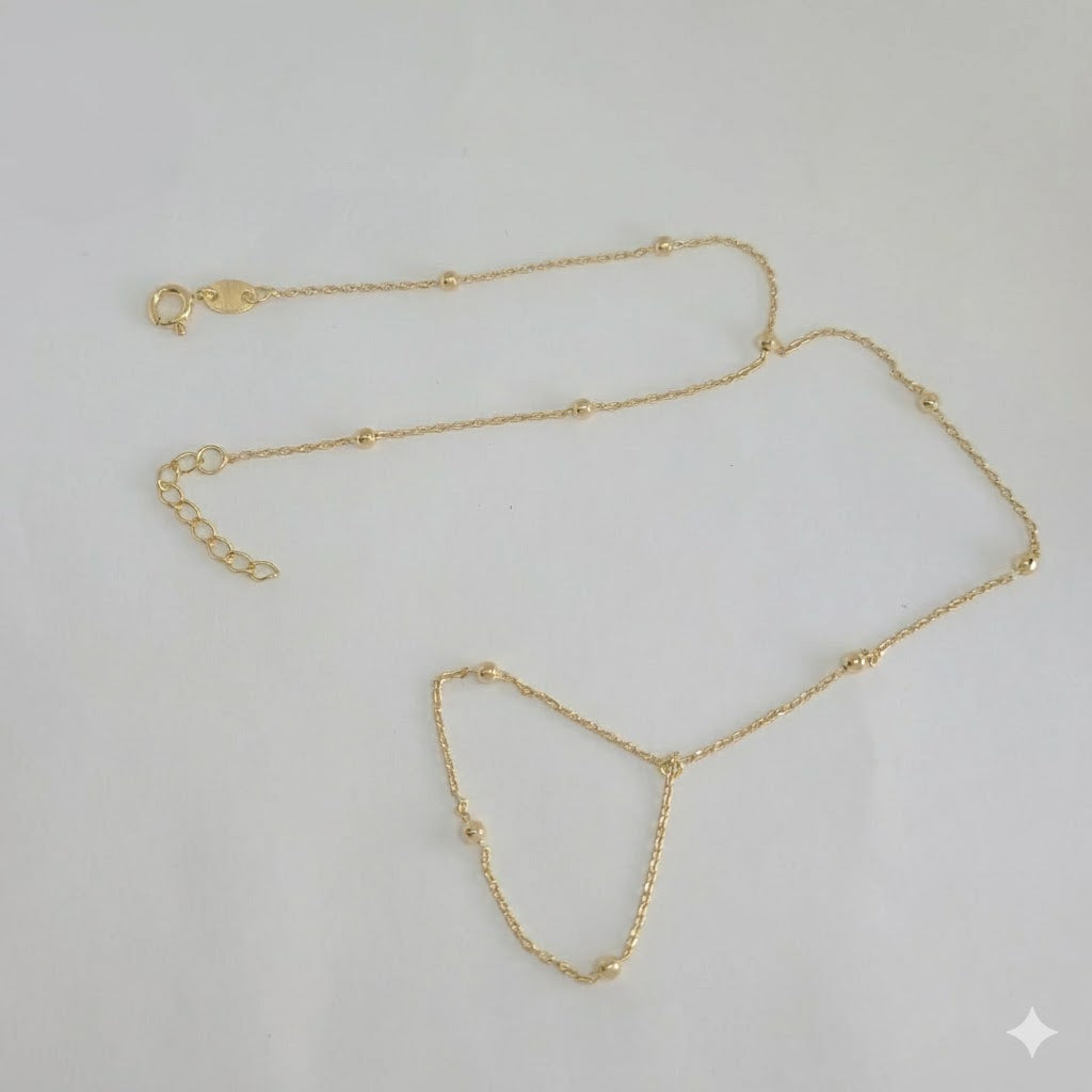 (1-0551) Pulsera de cadena de mano de 1 mm laminada en oro - BGF